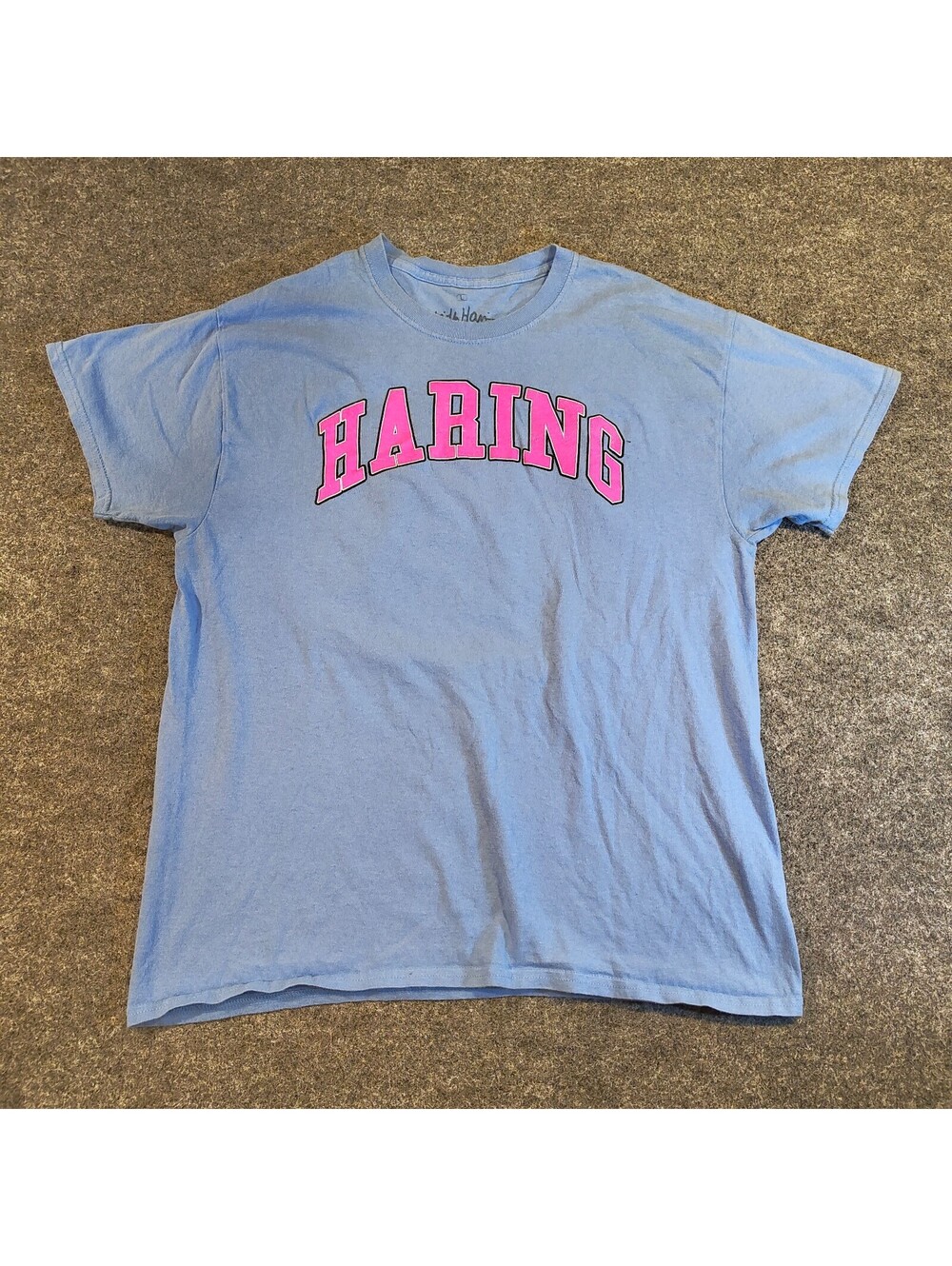 Keith Haring Foundation Light Blue Graphic T-Shirt Mens Large L